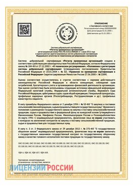 Приложение к сертификату для ИП Каменоломни Сертификат СТО 03.080.02033720.1-2020